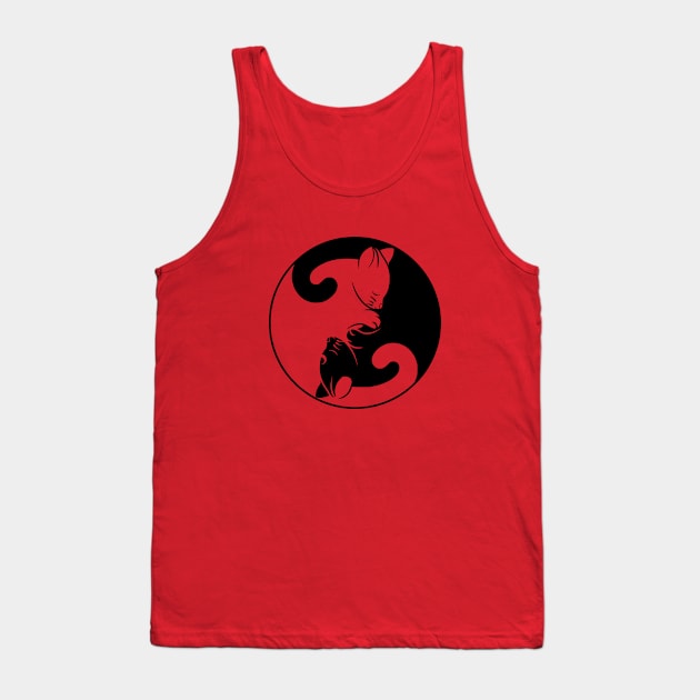 Cat Ying and Yang Tank Top by valsymot